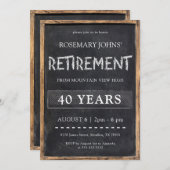 Chalkboard Teacher Rente Party Einladung (Vorne/Hinten)