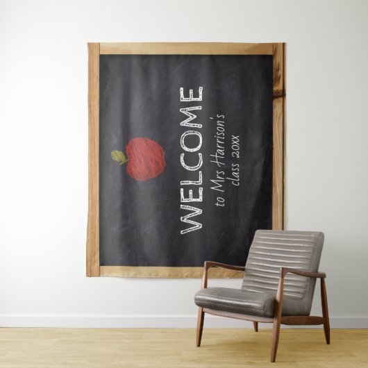 Chalkboard Teacher School Klassenzimmer Hintergrun Wandteppich (Beispiel)