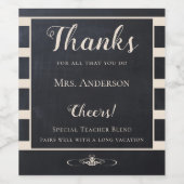 Chalkboard Teacher Thank You Wine Label Weinetikett (Einzelnes Label)
