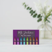 Chalkboard Teacher's Name Rainbow Glitzer Crayons Visitenkarte (Stehend Vorderseite)