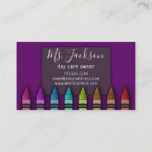 Chalkboard Teacher's Name Rainbow Glitzer Crayons Visitenkarte (Rückseite)