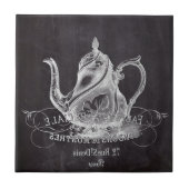 Chalkboard teapot Alice in Wonderland tea party Fliese (Vorderseite)