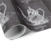 Chalkboard teapot Alice in Wonderland tea party Geschenkpapier (Rolleneckpunkt)