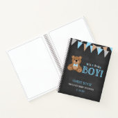 Chalkboard Teddy Bear Boy Baby Shooting Guest Book Notizblock (Innenseite)