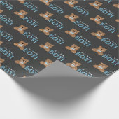 Chalkboard Teddy Bear Boy Babydusche Geschenkpapier (Ecke)