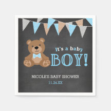 Chalkboard Teddy Bear Boy Babydusche