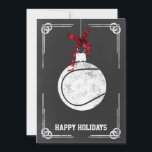 Chalkboard Tennisspieler Weihnachtskarten<br><div class="desc">Tennishalle mit Schachbrettmuster - Holiday Grußkarten</div>