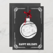 Chalkboard Tennisspieler Weihnachtskarten Feiertagskarte (Vorne/Hinten)