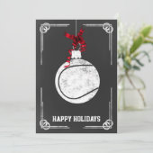 Chalkboard Tennisspieler Weihnachtskarten Feiertagskarte (Stehend Vorderseite)