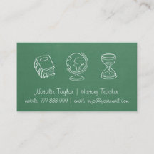 Chalkboard Texture History Teacher Business Cards