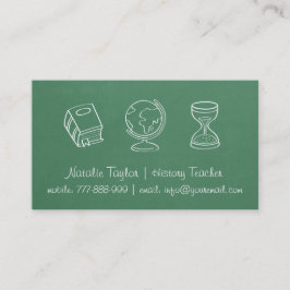 Chalkboard Texture History Teacher Business Cards Visitenkarte
