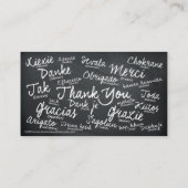 Chalkboard Thank You Business Cards Telefonnummerkarte (Rückseite)