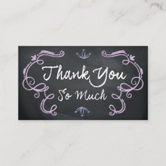 Chalkboard Thank You Business Cards Telefonnummerkarte (Vorderseite)