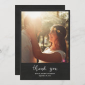 Chalkboard Thank You Script Wedding Couple Photo (Vorne/Hinten)