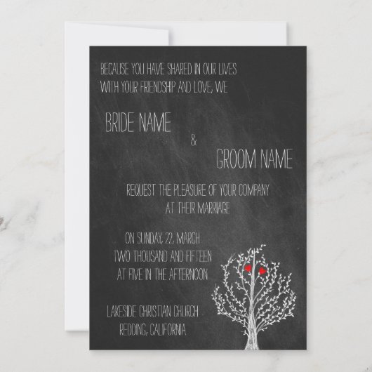 Chalkboard-Thema Einladung (Rückseite)