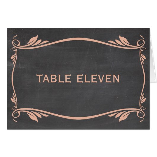Chalkboard-Tischnummer-Karte Geblüht Peach (Vorderseite (Horizontal))