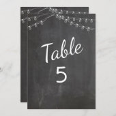 Chalkboard-Tischnummern mit Lichtern Einladung (Vorne/Hinten)