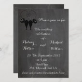 Chalkboard trendy Cat Liebe Ehepaar Einladung (Vorne/Hinten)