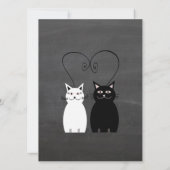 Chalkboard trendy niedliche Katzenpaare Hochzeit Einladung (Rückseite)