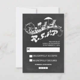 Chalkboard Tropical Beach Hochzeit UAWG RSVP Karte