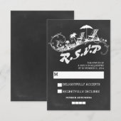 Chalkboard Tropical Beach Hochzeit UAWG RSVP Karte (Vorne/Hinten)