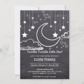 Chalkboard Twinkle Twinkle Little Star Baby Dusche Einladung (Vorderseite)