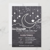 Chalkboard Twinkle Twinkle Little Star Baby Dusche Einladung (Vorderseite)
