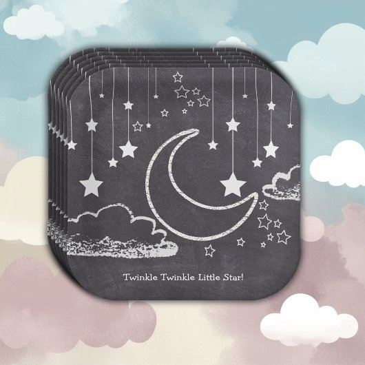 Chalkboard Twinkle Twinkle Little Star Baby Dusche Pappteller