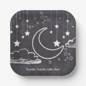 Chalkboard Twinkle Twinkle Little Star Baby Dusche Pappteller (Vorderseite)