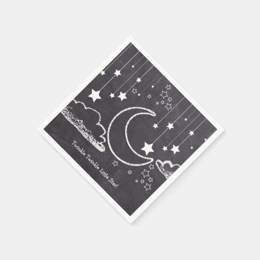 Chalkboard Twinkle Twinkle Little Star Baby Dusche Serviette (Ecke)