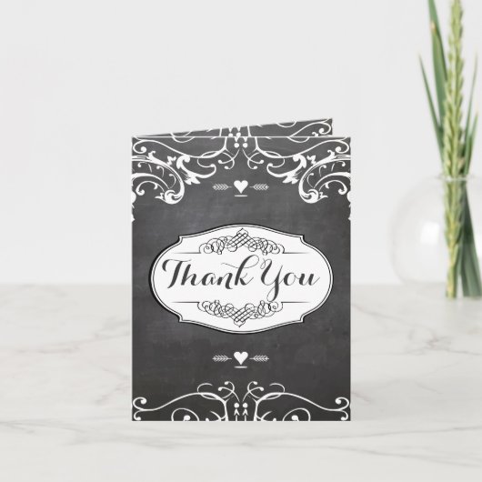 Chalkboard Typografie Classic Card Vielen Dank Dankeskarte (Vorderseite)