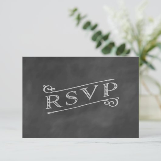 Chalkboard UAWG RSVP Karte (Stehend Vorderseite)