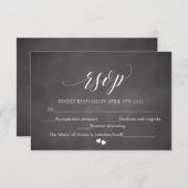 Chalkboard UAWG Script Response Card Typografie RSVP Karte (Vorne/Hinten)