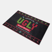 Chalkboard Ugly Christmas Sweater Nordic Strick Fu Fußmatte (Schrägansicht)