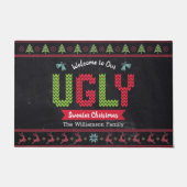 Chalkboard Ugly Christmas Sweater Nordic Strick Fu Fußmatte (Vorderseite)