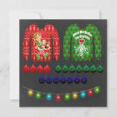 Chalkboard Ugly Sweater Christmas Party Einladung (Vorderseite)