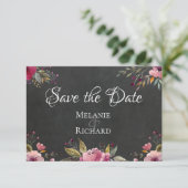 Chalkboard und Blush Save the Date Card (Stehend Vorderseite)