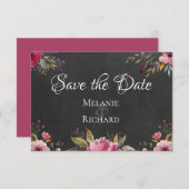 Chalkboard und Blush Save the Date Card (Vorne/Hinten)