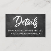 Chalkboard-,- und Hochzeitsangaben Visitenkarte (Rückseite)