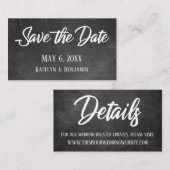 Chalkboard-,- und Hochzeitsangaben Visitenkarte (Vorne/Hinten)