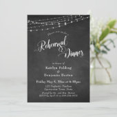 Chalkboard und Lights Wedding Probe Dinner Einladung (Stehend Vorderseite)