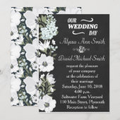 Chalkboard und White Anemone Floral Wedding Invita Einladung (Vorne/Hinten)