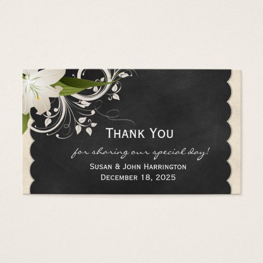 Chalkboard und White Lily Vielen Dank (Vorderseite)