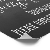 Chalkboard Unplugged Wedding Print Poster (Ecke)