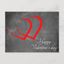 Chalkboard Valentine`s Day Red Hearts Elegante Feiertagspostkarte