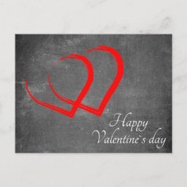 Chalkboard Valentine`s Day Red Hearts Elegante Feiertagspostkarte