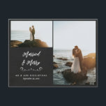 Chalkboard Verheiratet & Merry | Weihnachts-Foto Postkarte<br><div class="desc">Chalkboard Verheiratet & Merry | Weihnachts-Foto</div>