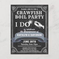 Chalkboard Verlobung Crawfish Boil Einladung