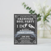 Chalkboard Verlobung Crawfish Boil Einladung Postkarte (Stehend Vorderseite)