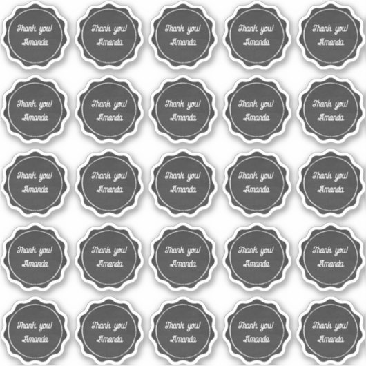 Chalkboard vielen Dank mit Namensschildern Aufkleber (Vorderseite)